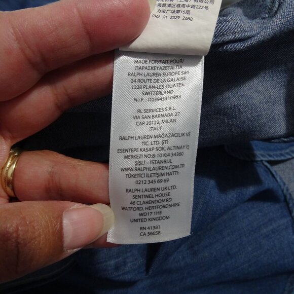 Polo Ralph Lauren Men Classic Blue Denim Button Down Shirt Size XL Long Sleeve - Picture 8 of 11